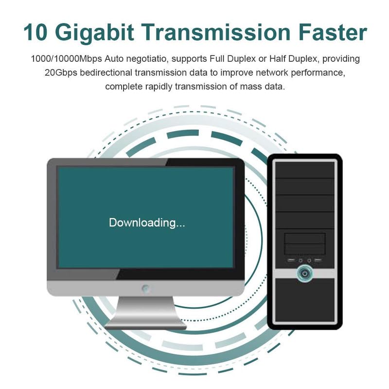 10Gb Network Card Intel X540-T2 PCIE NIC Ethernet Card, Dual RJ45 Port, Intel X540-BT2 Controller, 10G Converged Network LAN Adapter, Support Windows/Linux/Vmware/ESX/Freebsd Server