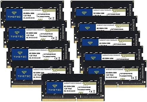 Timetec 16GB DDR4 3200MHz (or 2933MHz or 2666MHz PC4-25600 Non-ECC Unbuffered 1.2V CL22 2Rx8 Dual Rank 260 Pin SODIMM Laptop Notebook PC Computer Memory RAM Module Upgrade