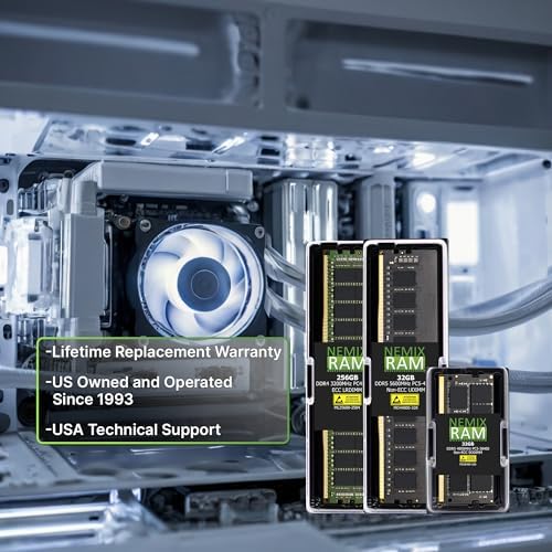 16GB 1X16GB DDR5 5600MHZ PC5-44800 1Rx8 1.1V CL46 288-PIN ECC Unbuffered UDIMM NEMIX RAM Desktop PC Memory Compatible with Dell PowerEdge T360 Tower Server