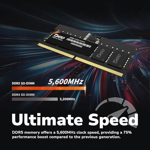 DATO DDR5 SODIMM 32GB Kit 16GBx2 Laptop RAM 5600MHz PC5-44800 CL46 1.1V 262-Pin Non-ECC unbuffered dimm, Notebook Memory Module|B0DWK7WBSM