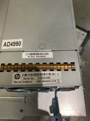 HPE 814665-001 595W PSU - Connector View | Alo Tech Solutions