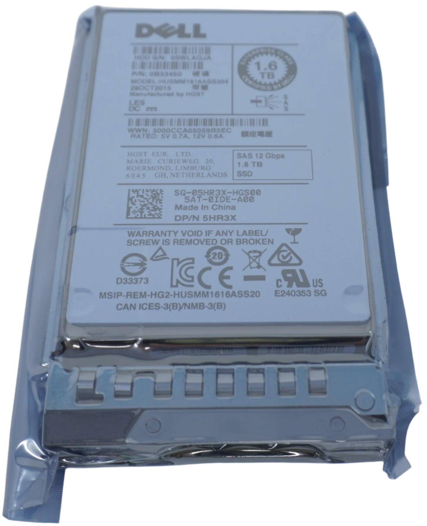 5HR3X HUSMM1616ASS204 Dell 1.6TB 12G 2.5" SAS WI SSD