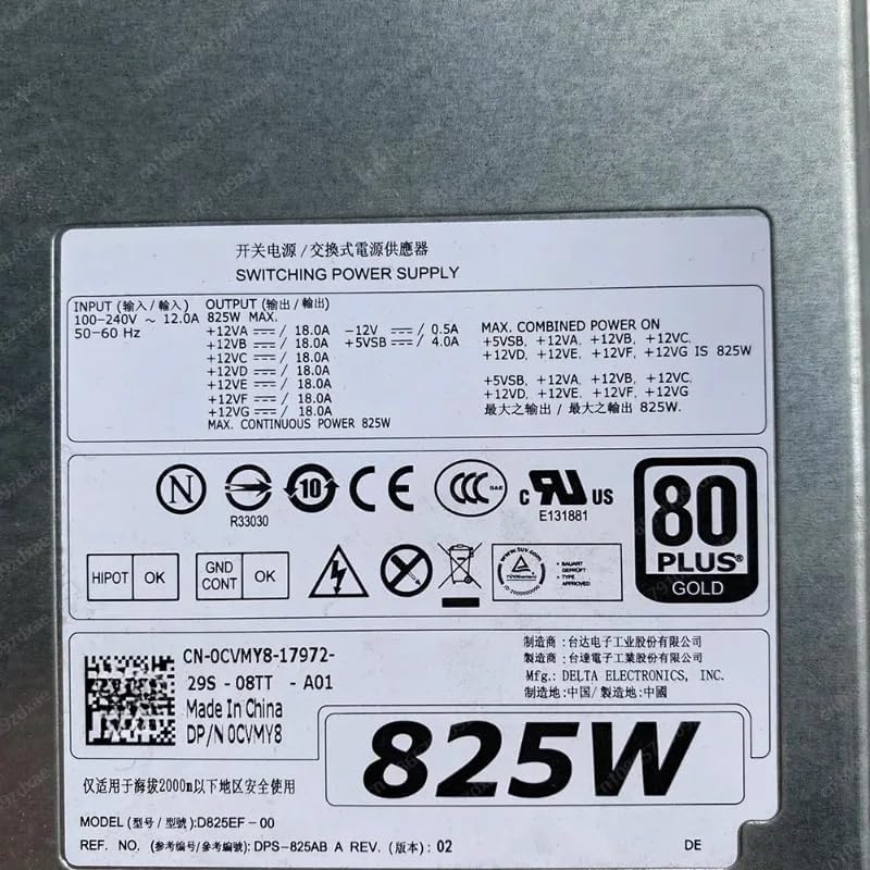 D825EF-00 for T5600 T5610 825W Server Power Supply 0CVMY8 CVMY8 H825EF-00