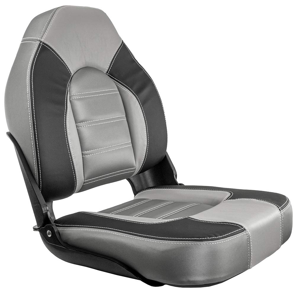 Springfield 1061063-B Skipper Premium High Back Fold Down Seat, Charcoal/Gray