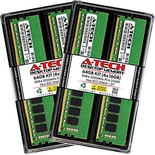 A-Tech 32GB (2x16GB DDR4 3200 MHz UDIMM PC4-25600 (PC4-3200AA CL22 DIMM Non-ECC Desktop RAM Memory Modules