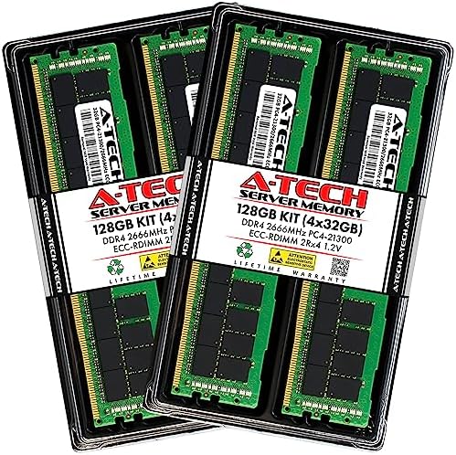 A-Tech 64GB Kit (2x32GB DDR4 3200MHz PC4-25600 ECC RDIMM 2Rx4 Dual Rank 1.2V ECC Registered DIMM 288-Pin Server & Workstation RAM Memory Upgrade Modules (A-Tech Enterprise Series