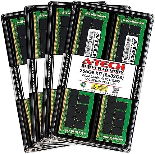 A-Tech 32GB Kit (2x16GB DDR4 3200MHz PC4-25600 ECC RDIMM 2Rx8 Dual Rank 1.2V ECC Registered DIMM 288-Pin Server & Workstation RAM Memory Upgrade Modules (A-Tech Enterprise Series