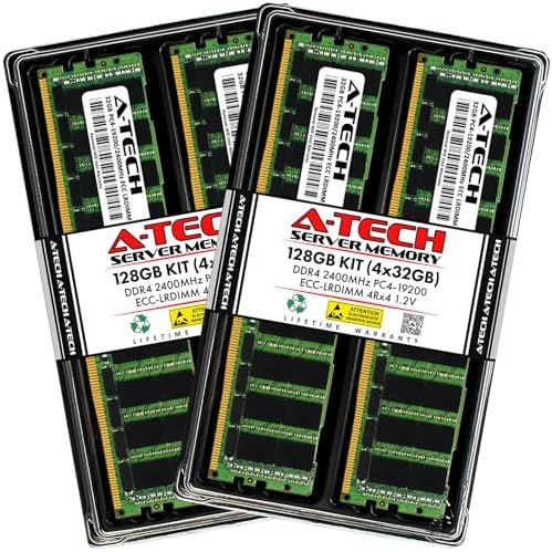 A-Tech 64GB Kit (2x32GB) DDR4 2400MHz PC4-19200 ECC LRDIMM 4Rx4 Quad Rank 1.2V Load Reduced DIMM 288-Pin Server RAM Memory Upgrade Modules (A-Tech Enterprise Series)|B0BPN3X471