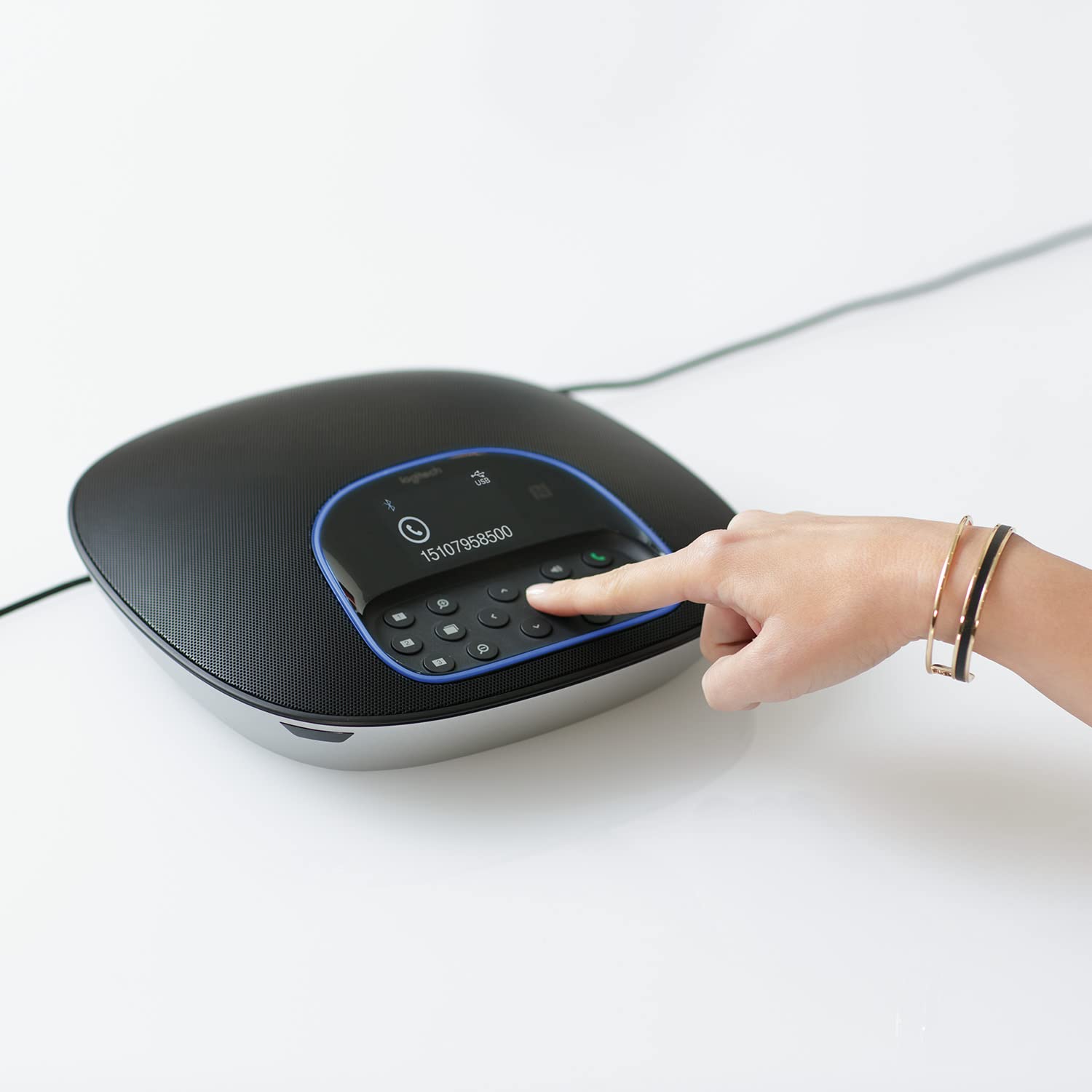 Logitech Group Video Conferencing Bundle with Expansion Mics for Big Meeting Rooms, Black and Silver