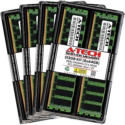 A-Tech 64GB Kit (2x32GB) DDR4 2400MHz PC4-19200 ECC LRDIMM 4Rx4 Quad Rank 1.2V Load Reduced DIMM 288-Pin Server RAM Memory Upgrade Modules (A-Tech Enterprise Series)|B0BPN3X471