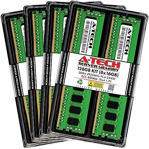 A-Tech 8GB Kit (2x4GB) DDR4 2133MHz PC4-17000 ECC RDIMM 1Rx8 Single Rank 1.2V ECC Registered DIMM 288-Pin Server & Workstation RAM Memory Upgrade Modules (A-Tech Enterprise Series)|B0DYKYPT2W