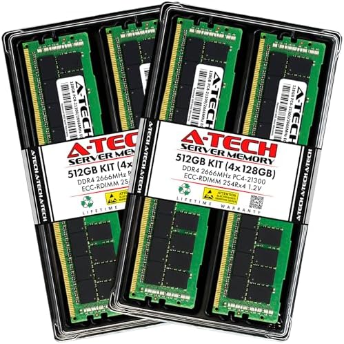 A-Tech 32GB Kit (2x16GB DDR4 3200MHz PC4-25600 ECC RDIMM 2Rx8 Dual Rank 1.2V ECC Registered DIMM 288-Pin Server & Workstation RAM Memory Upgrade Modules (A-Tech Enterprise Series