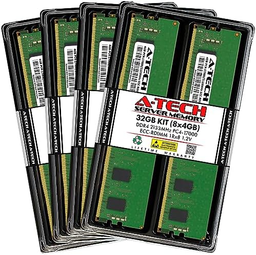 A-Tech 64GB Kit (2x32GB DDR4 2400MHz PC4-19200 ECC RDIMM 2Rx4 Dual Rank 1.2V ECC Registered DIMM 288-Pin Server & Workstation RAM Memory Upgrade Modules (A-Tech Enterprise Series