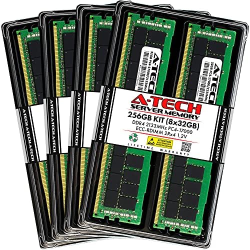 A-Tech 64GB Kit (2x32GB DDR4 2666MHz PC4-21300 ECC RDIMM 2Rx4 Dual Rank 1.2V ECC Registered DIMM 288-Pin Server & Workstation RAM Memory Upgrade Modules (A-Tech Enterprise Series
