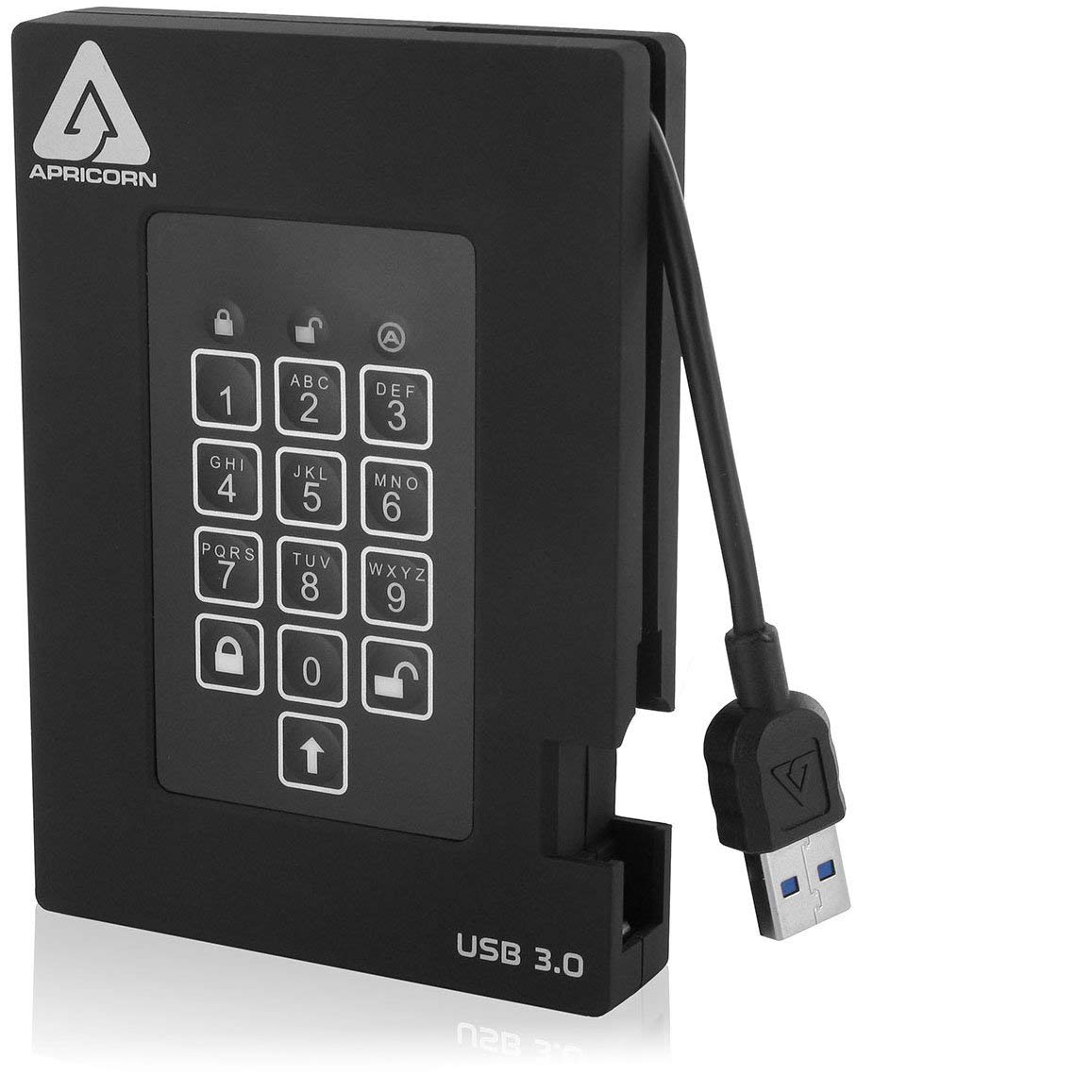 Apricorn 1TB Aegis Padlock Fortress USB 3.0 Encrypted Hard Drive with PIN Access (A25-3PL256-1000F) and 128GB Aegis Secure Key 3Z USB 3.1 Encrypted Flash Drive with PIN Access (ASK3Z-128GB)