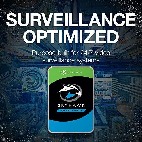 Seagate Skyhawk 4TB Video Internal Hard Drive HDD – 3.5 Inch SATA 6Gb/s 64MB Cache for DVR NVR Security Camera System with Drive Health Management and in-House Rescue Services (ST4000VXZ16/016