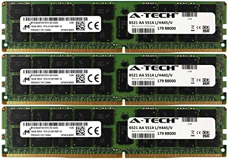 A-Tech Micron IC DDR4 24GB Kit 3X 8GB 1Rx4 PC4-17000 2133MHz for Dell PowerEdge R730xd R730 R630 T630 R430 R530 C4130 H8PGNC Memory RAM