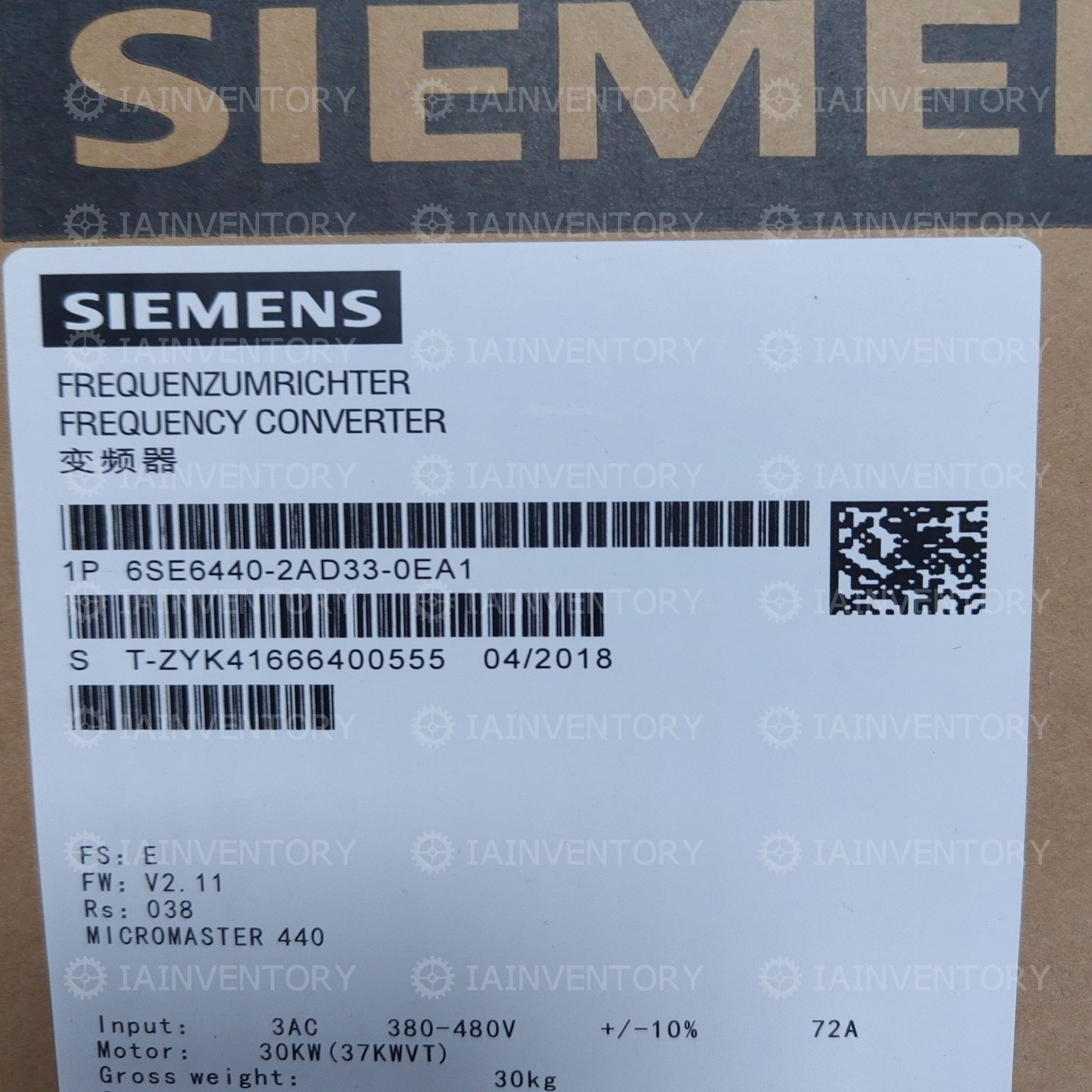 Siemens 6SE6440-2AD33-0EA1