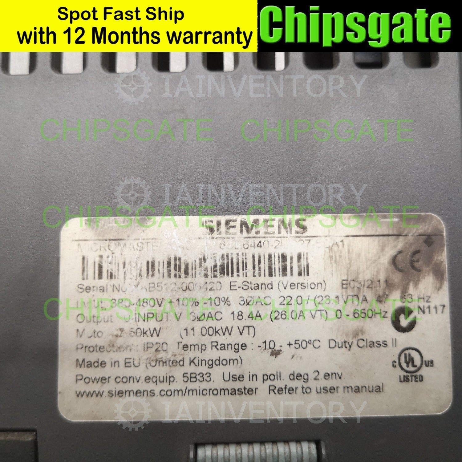 Siemens 6SE6440-2UD27-5CA1 6SE64402UD275CA1