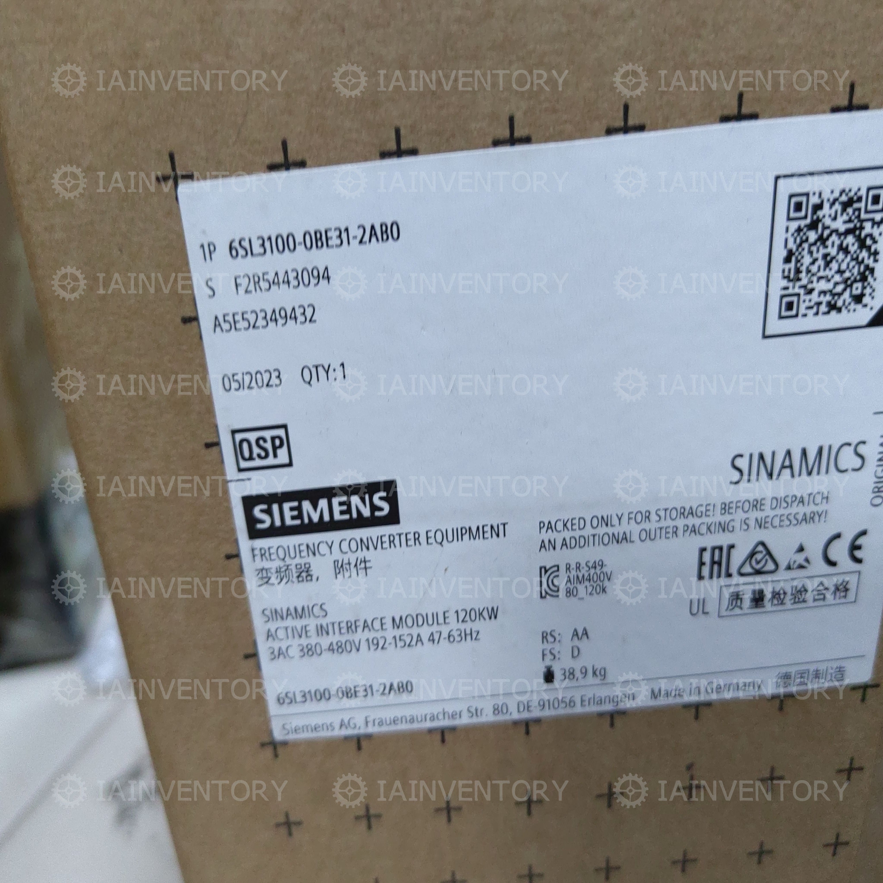 6SL3100-0BE31-2AB0 Siemens Module