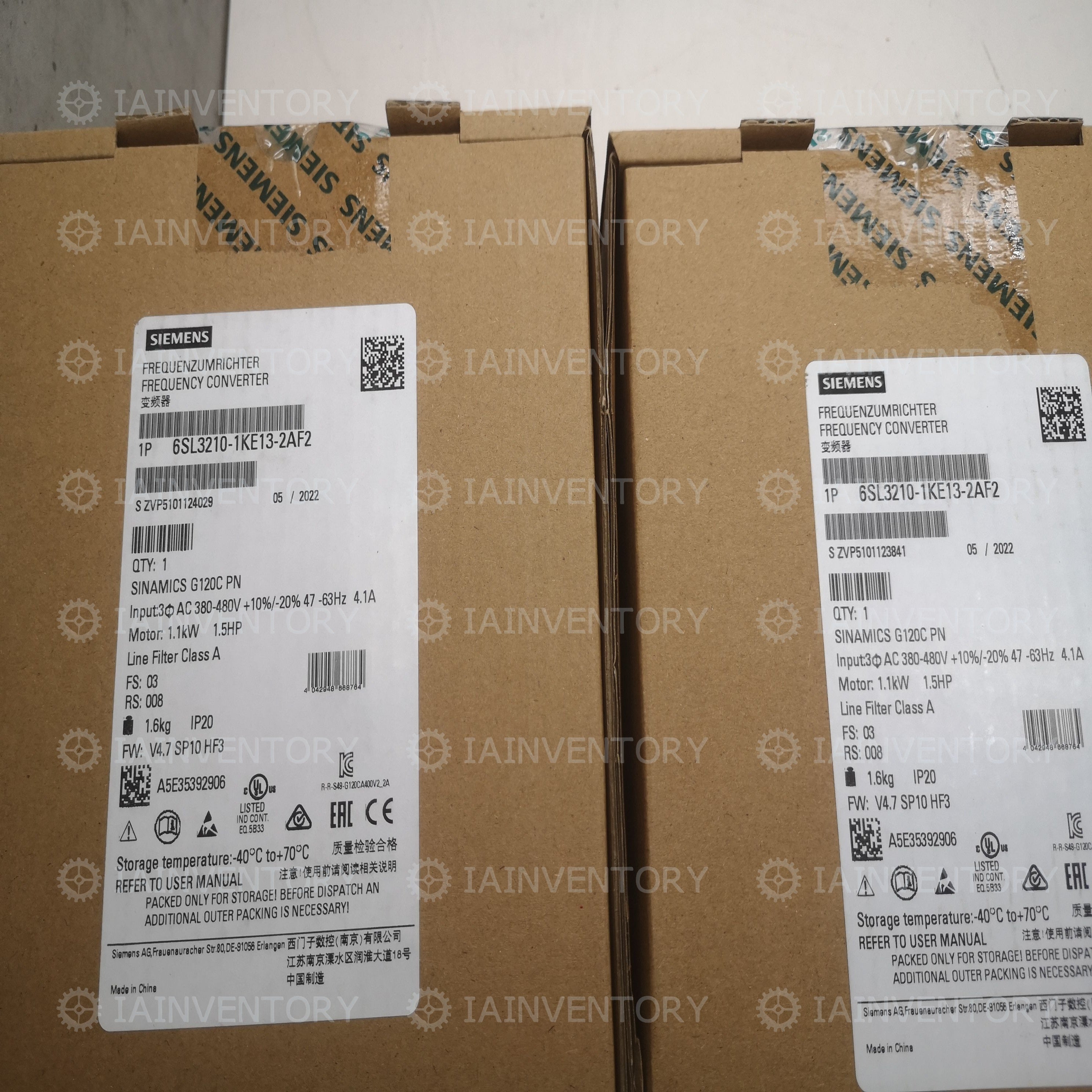 Siemens 6SL3210-1KE13-2AF2 Inverter 1.1kv
