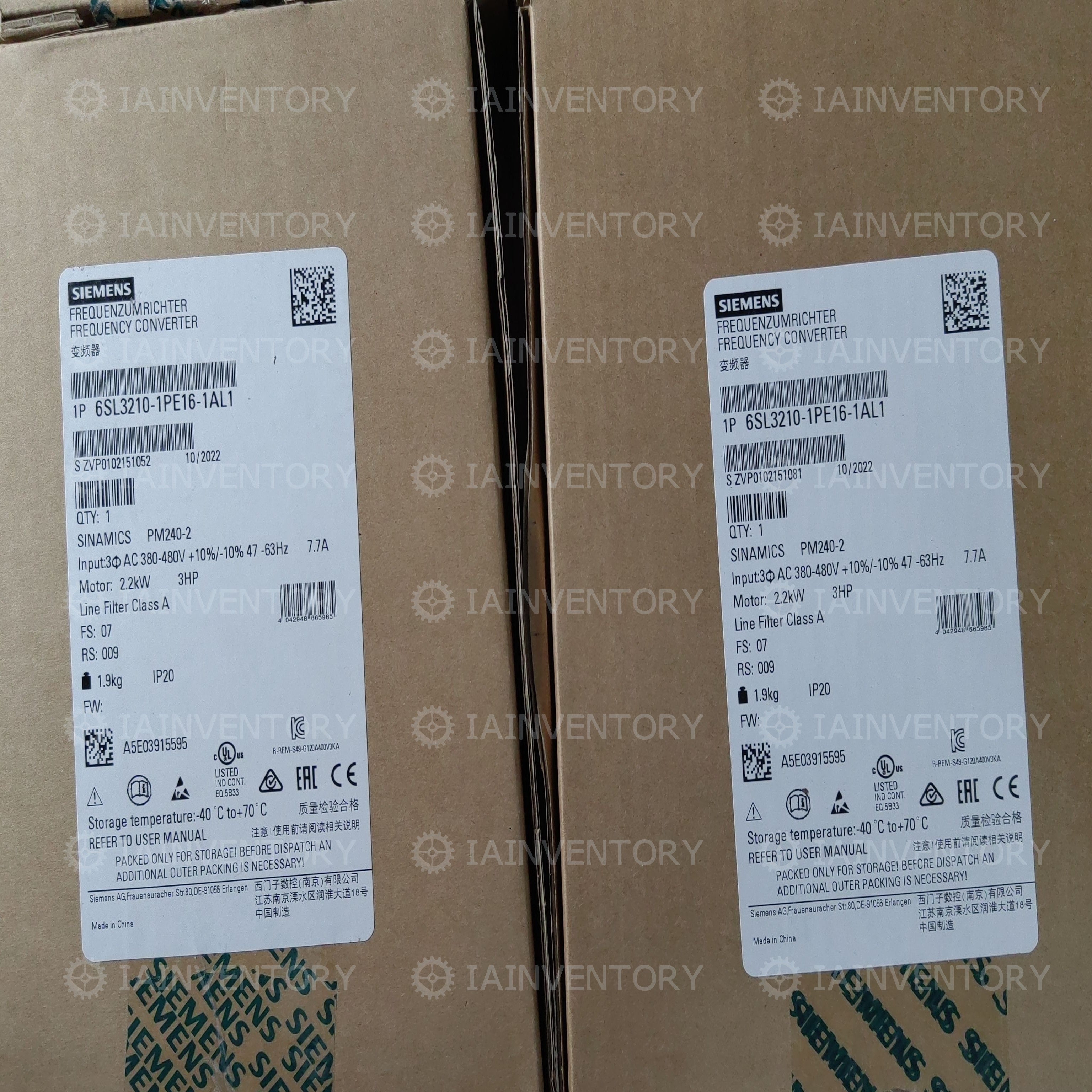 SIEMENS 6SL3210-1PE16-1AL1 SINAMICS Power Module