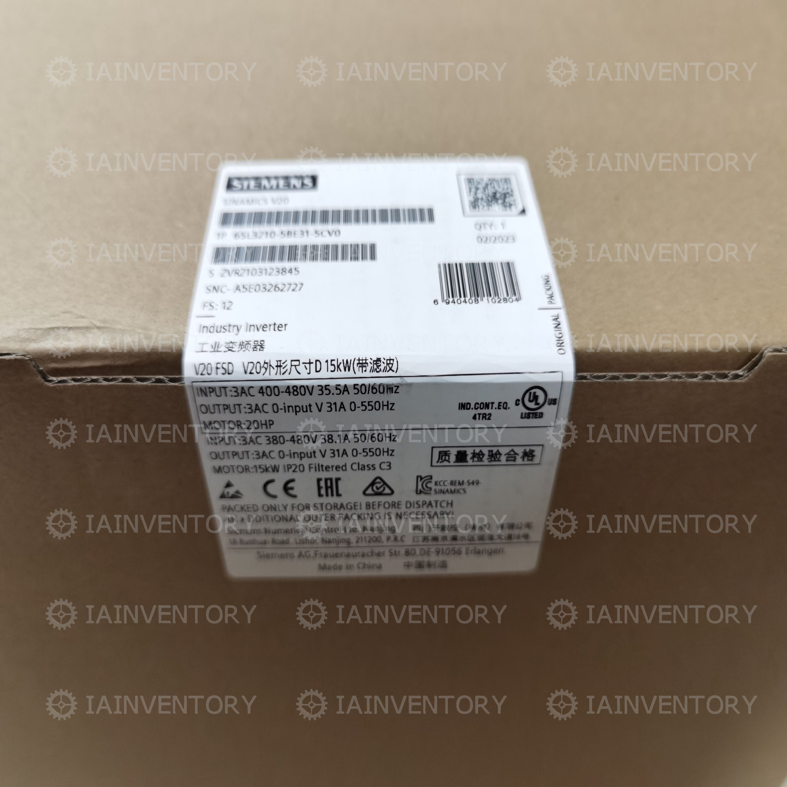 Siemens 6SL3210-5BE31-5CV0