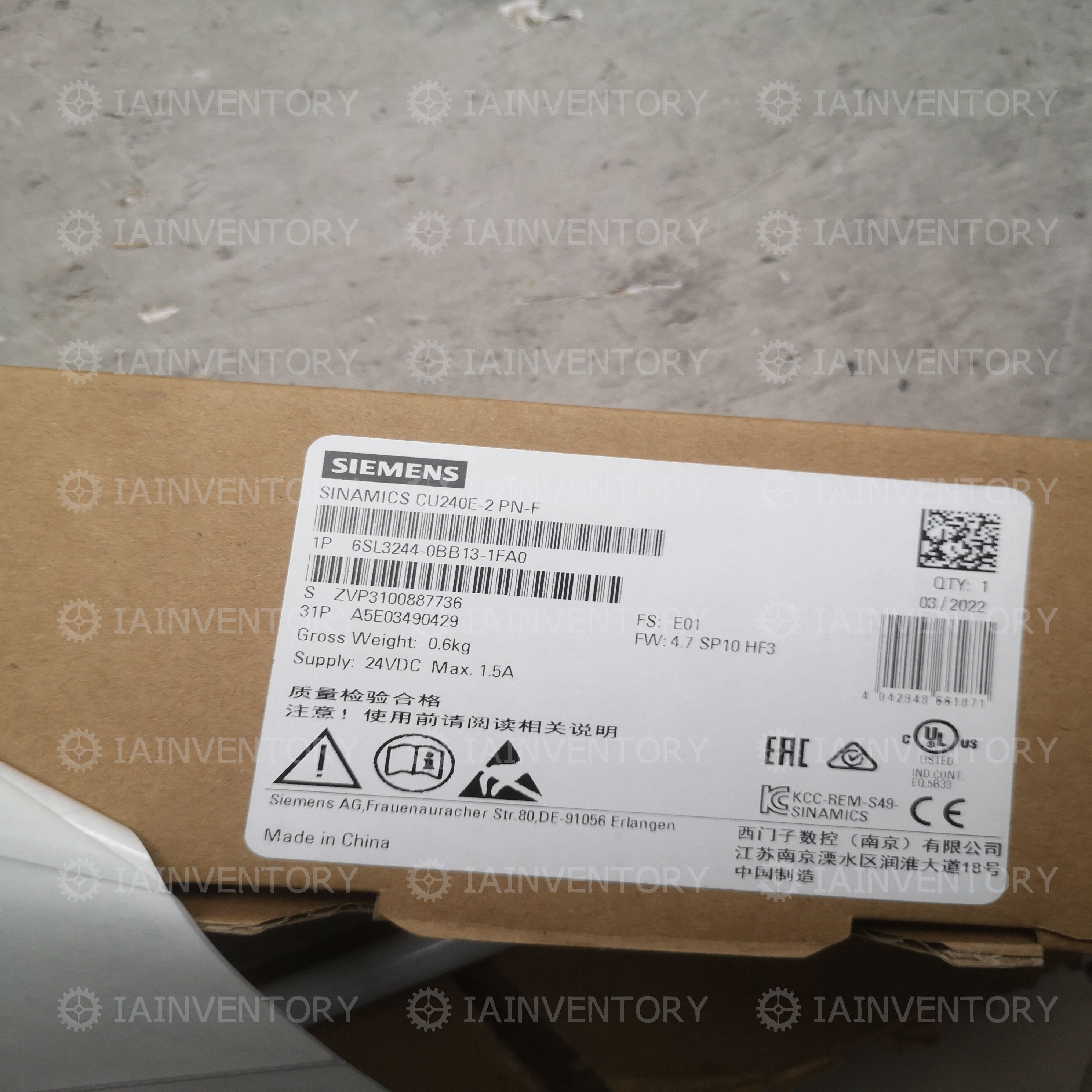 Siemens SINAMICS G120 6SL3244-0BB13-1FA0