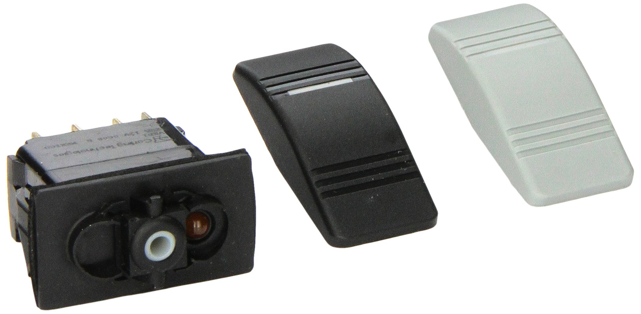 Sierra RK19810TP Contura III Black & Gray Illuminated Waterproof DPDT 7 Blade, Terminal Rocker Switch