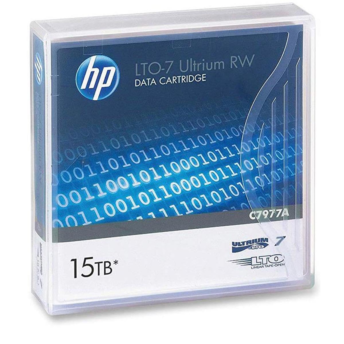 HP C7977A 1/2-Inch Ultrium LTO-7 Cartridge, 2,200 ft, 15 TB Native/6TB Compressed Capacity - aloinfousa.com