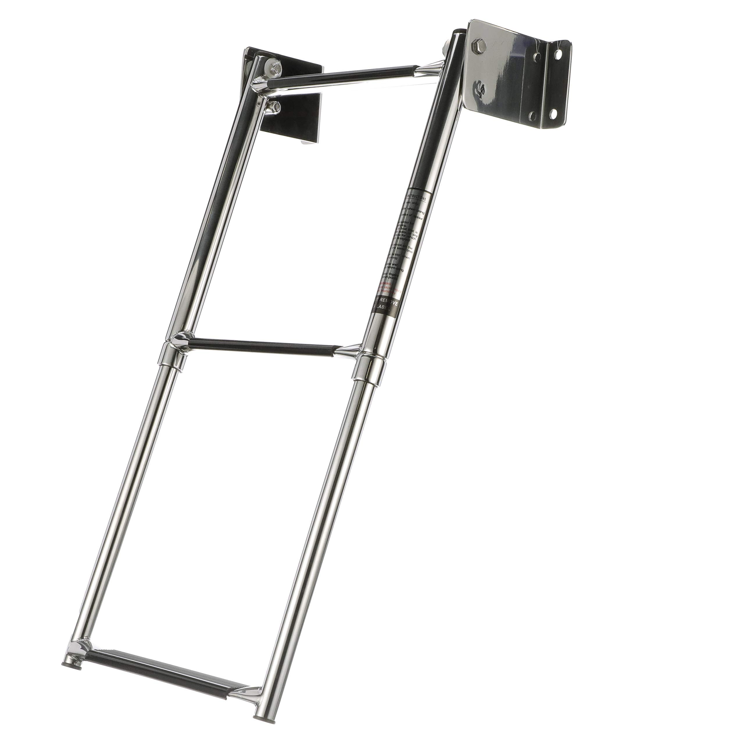 Seachoice 71221 Telescoping Transom Mount Stainless Steel 3-Step Ladder