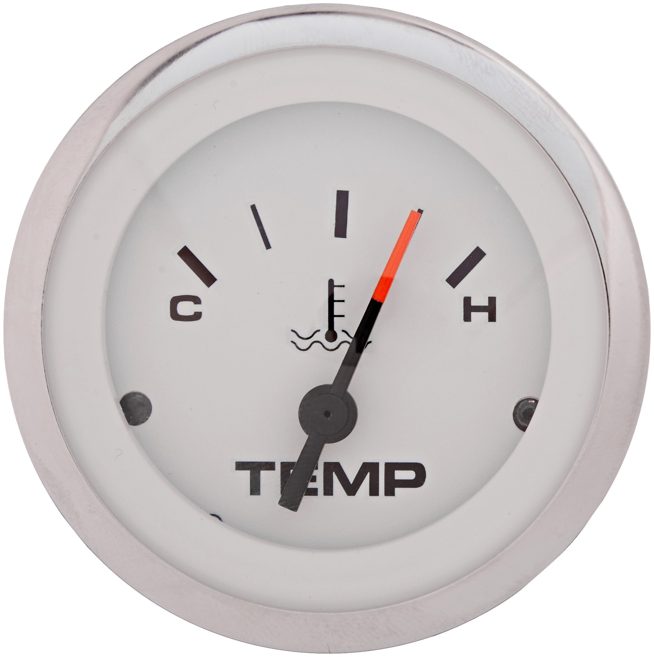 Sierra 65508P Lido Series 2" Water Temperature Gauge, White & SS, Outboard Electric Hot-Cold Dial, include Kit