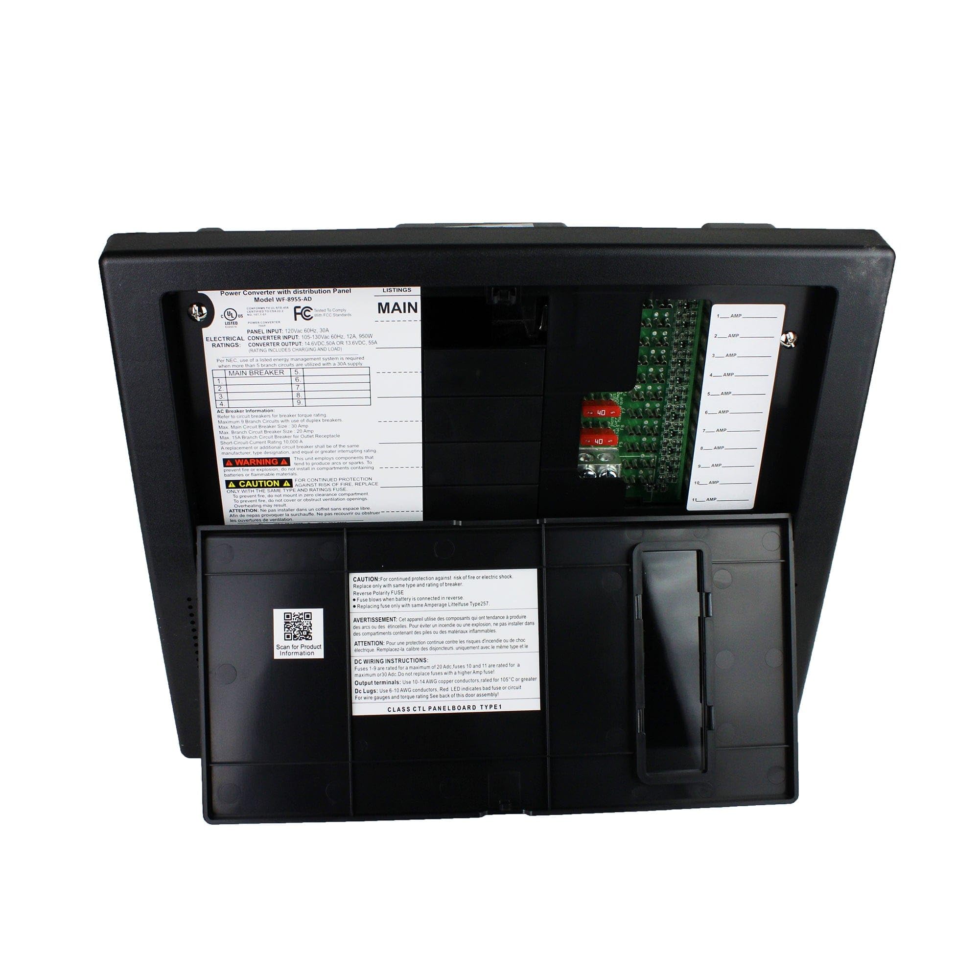 WFCO WF-8955-AD Brown 8900 Series 950W 55A RV Battery Charger Power Center