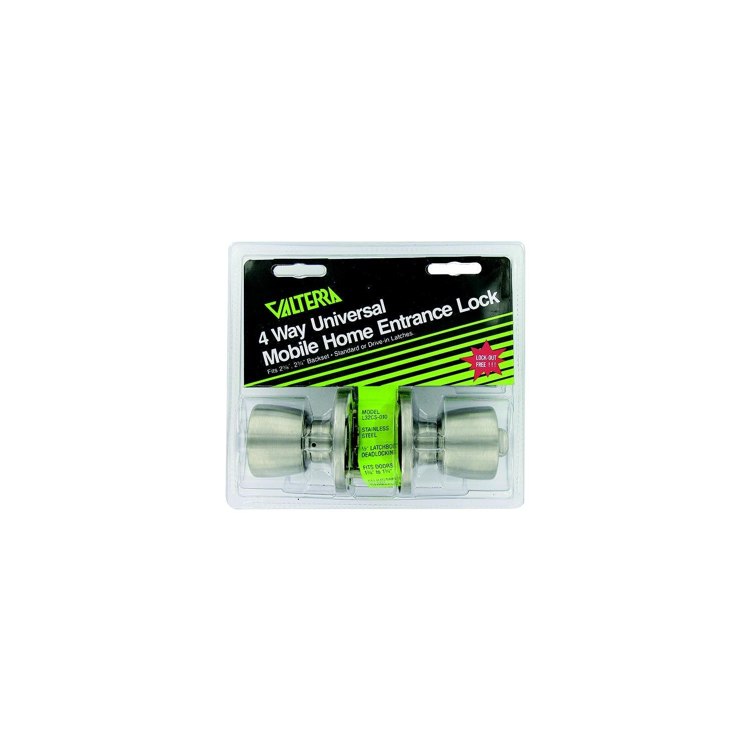 Valterra L32CS010 Stainless Steel 4 Way Universal Entrance Panic Proof Lock
