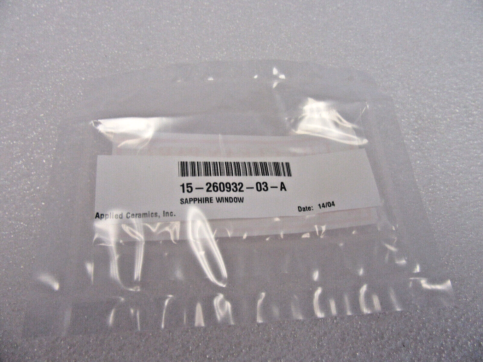 Applied Ceramics 15-260932-03-A Sapphire Window | Alo Tech Solutions