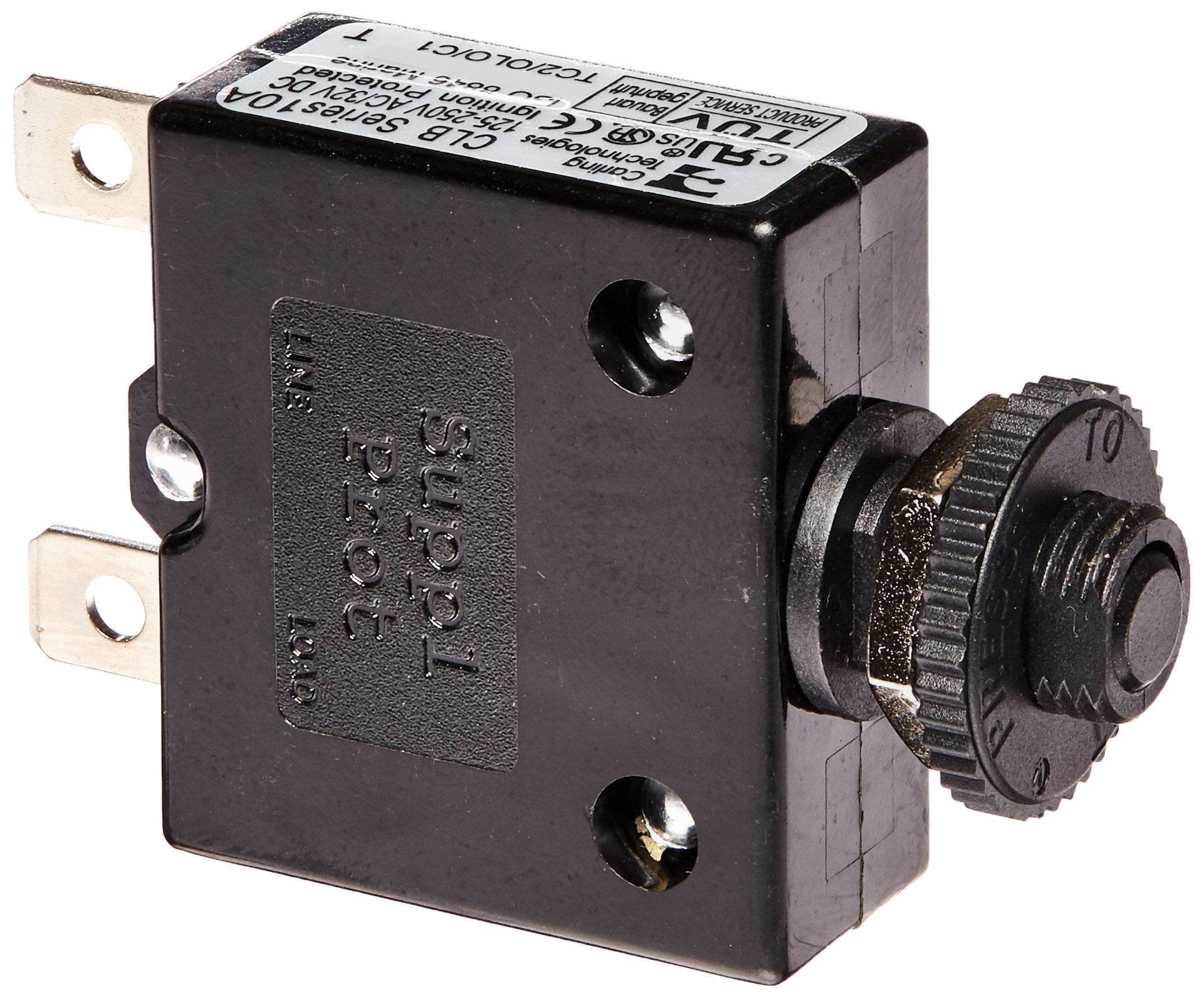 Sierra CB41210B Push Button Circuit Breaker, 10 Amp, Black