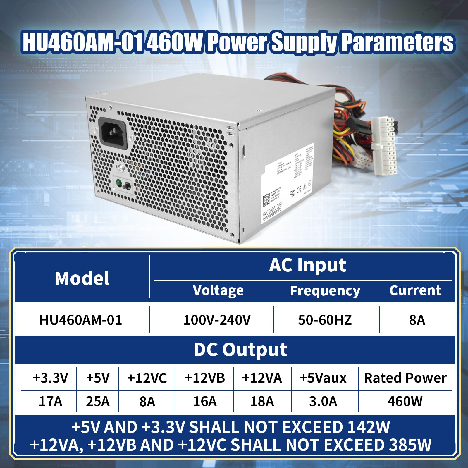 HU460AM-01 WC1T4 D460AM-03 460W Power Supply Compatible with Dell XPS 8930 8920 8910 8900 8700 8300 Alien-Ware Aurora R5 Replacement DPS-460DB-15 AC460AM-01 WY7XX WC1T4 D460AM-03 L350AM-00 - aloinfousa.com