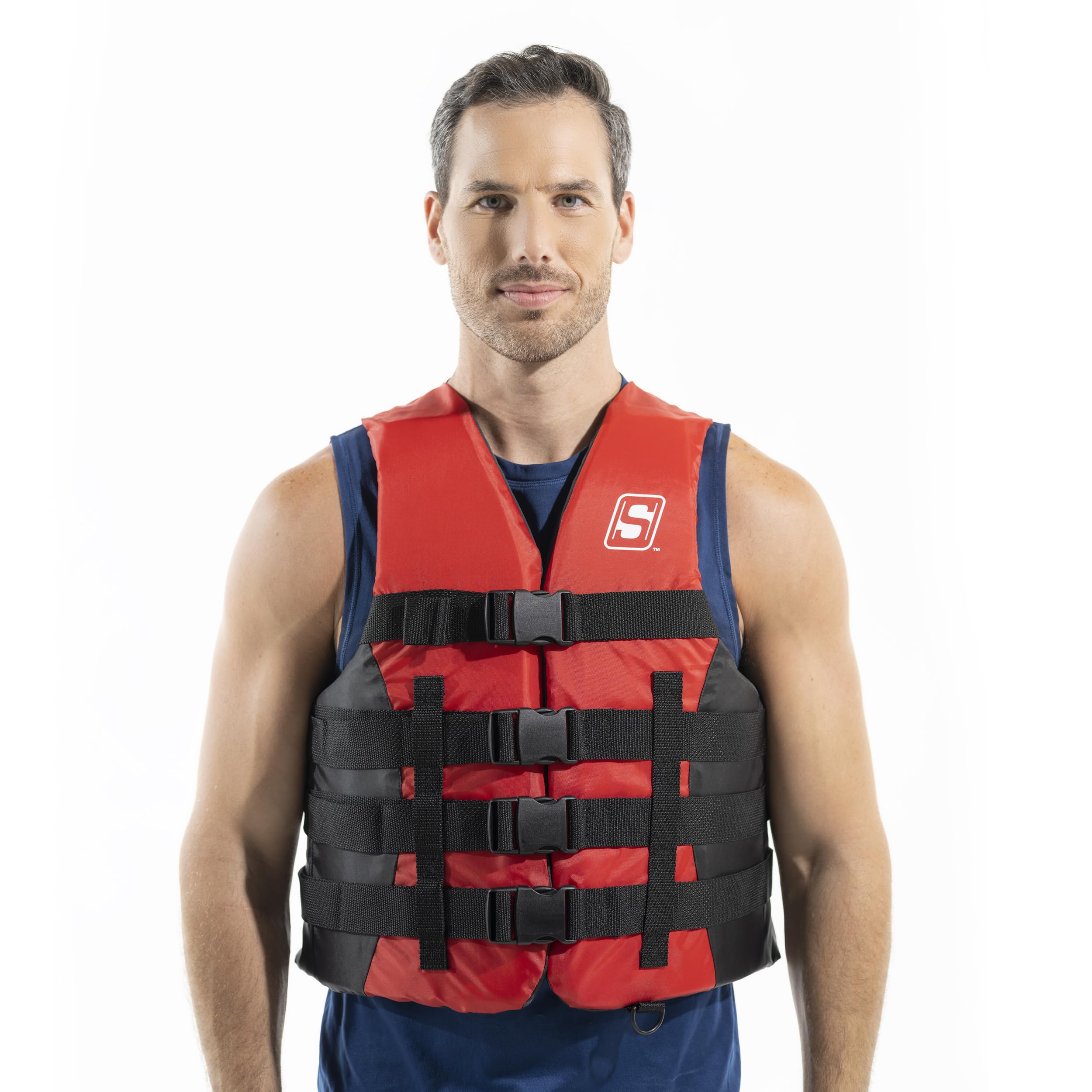 Seachoice 85403 Ski Vest 4 Belt Red, 2XL/3XL