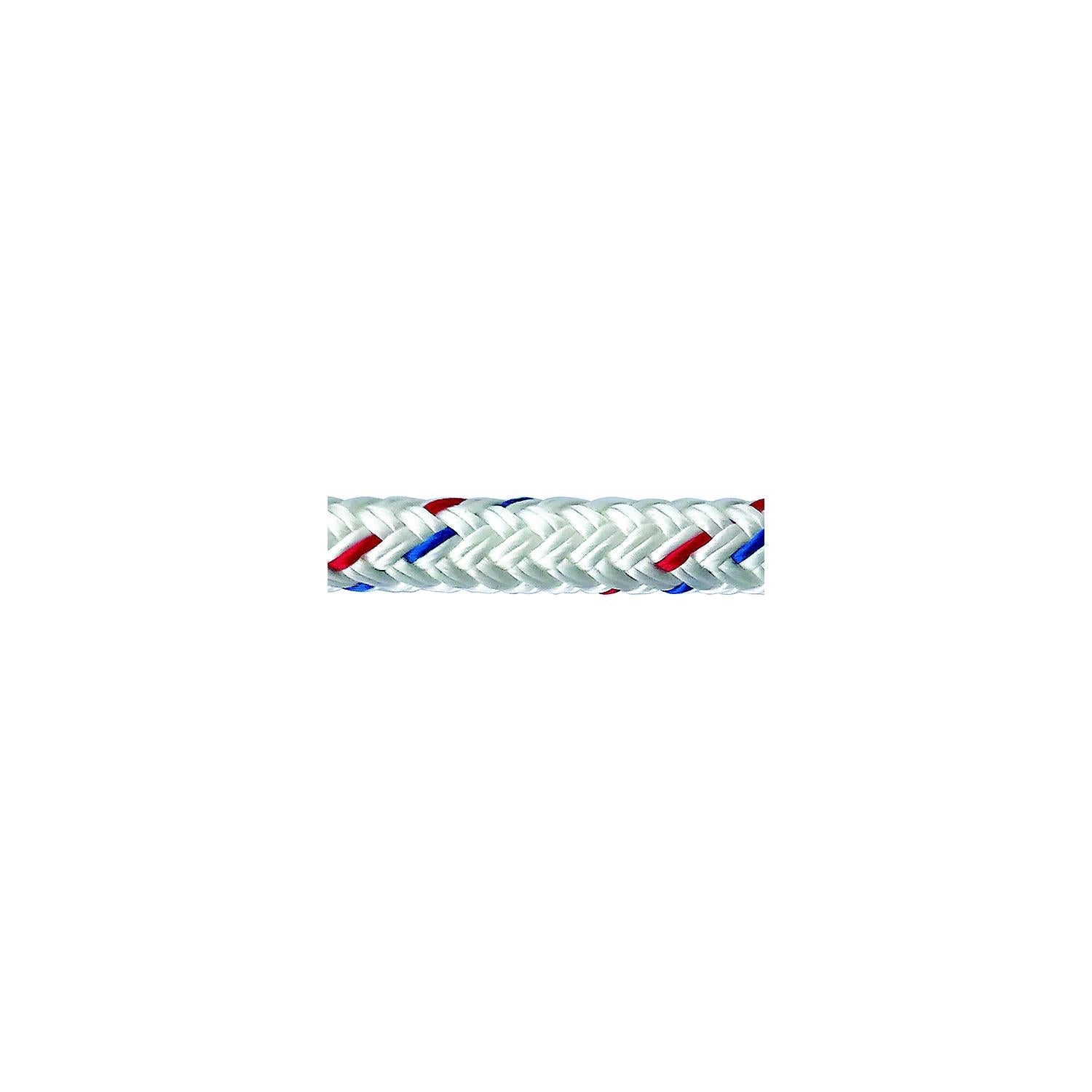 Samson Rope 6.05024E+11 Samson Rope 605024010083 Samson 605024010083, Harbormaster Anchor Line, 3/8" x 100', White w/Red & Blue Tracer