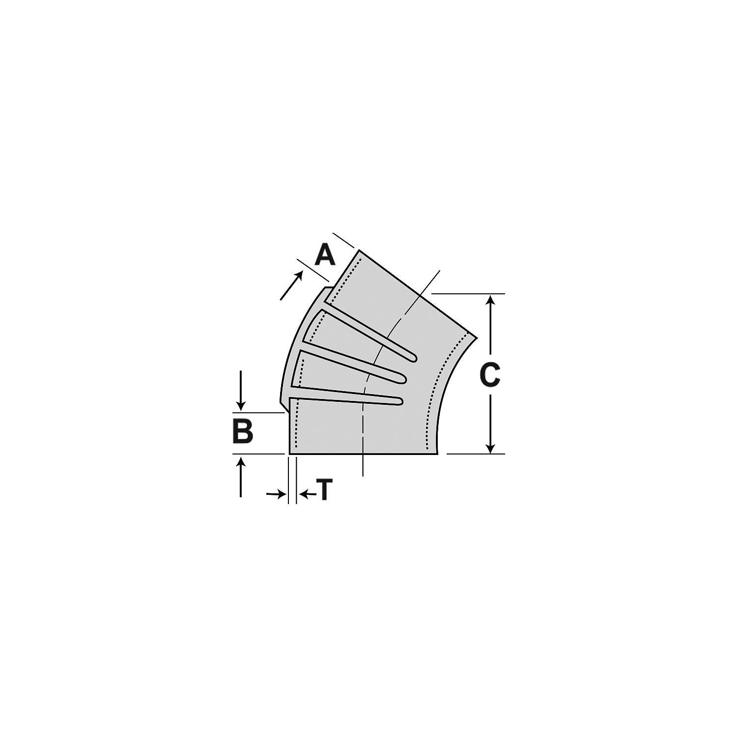 Shield 16-245-3120-1 Sierra Marine 45° EPDM Rubber Hump Hose, 3-1/2"