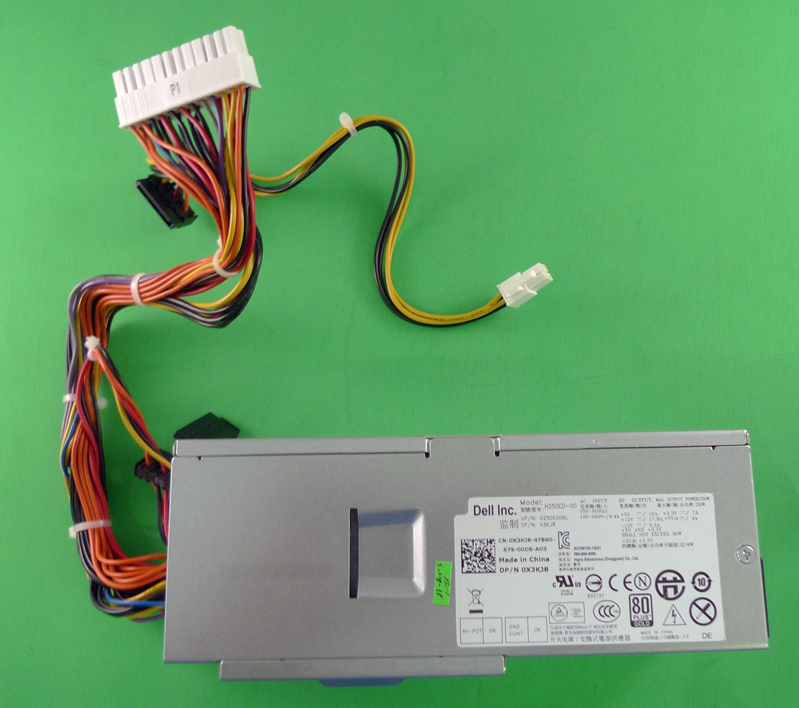 Dell OptiPlex 3010 7010 9010 DT 250W Power Supply D250AD-01 77GHN X3KJ8 K2H58