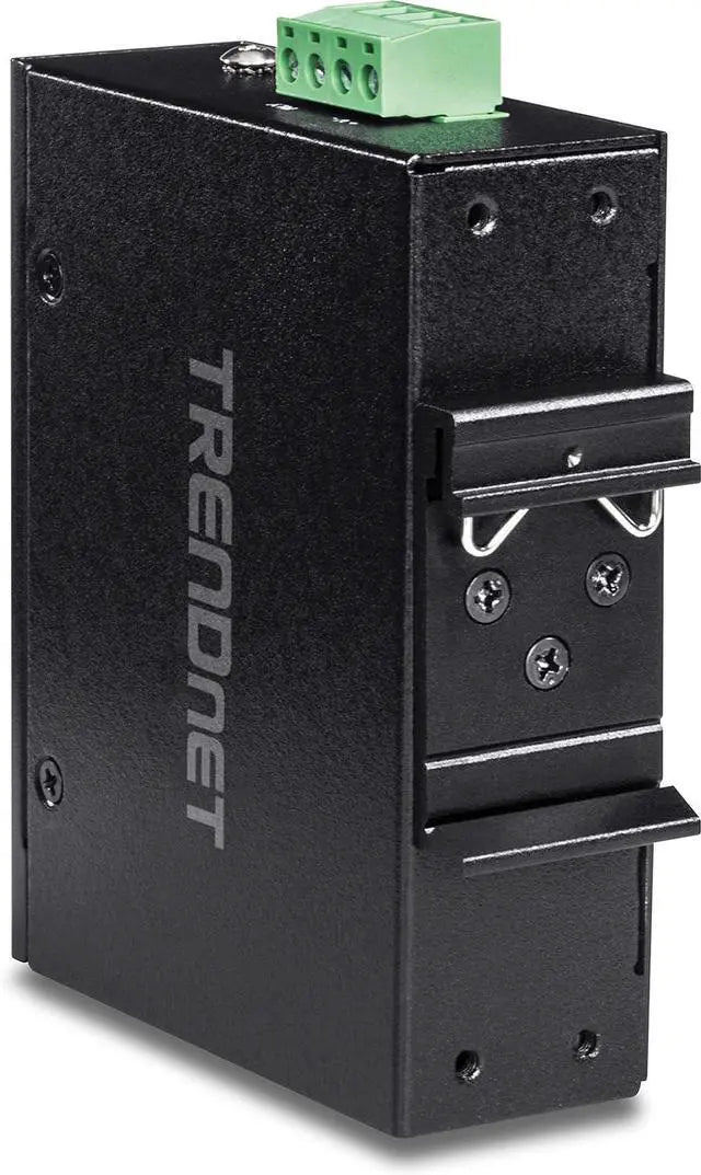 TRENDnet Hardened Industrial 100/1000 Base-T To SFP Media Converter, DIN-Rail And Wall Mount Hardware Included, Multi Or Single Mode Fiber, Power Supply Sold Separately, Black, TI-F11SFP