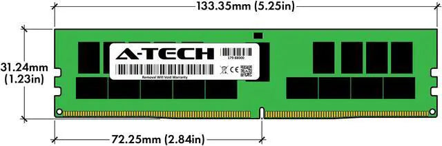Alt view image 3 of 4 - A-Tech 64GB (2x32GB) 2Rx4 PC4-25600R DDR4 3200 MHz ECC RDIMM Registered DIMM 288-Pin Dual Rank x4 Server & Workstation RAM Memory Upgrade Kit