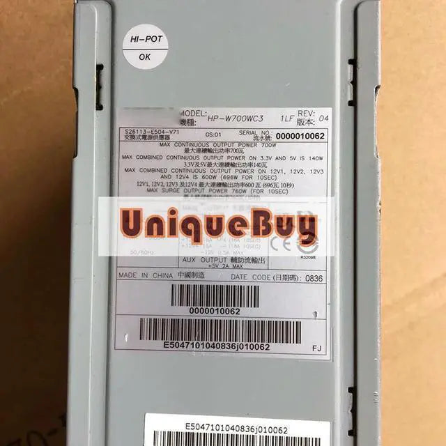 H-IPRO H-P-W700WC3 Server S26113-E504-V71/V70 Workstation Power Supply 700W Psu