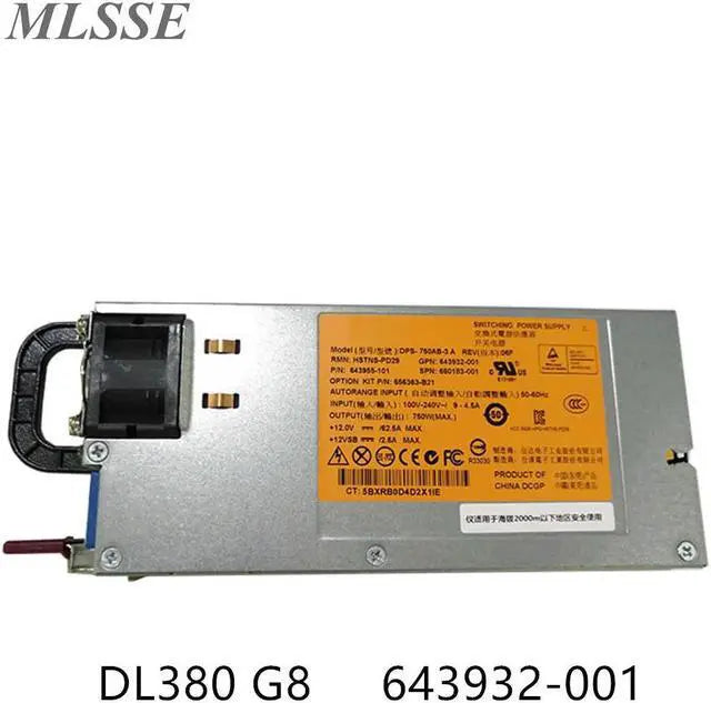 Main image of For DL380 G8 750W Server Power Supply DPS-750AB-3 A 643932-001 643955-201 660183-001 656363-B21 Tested