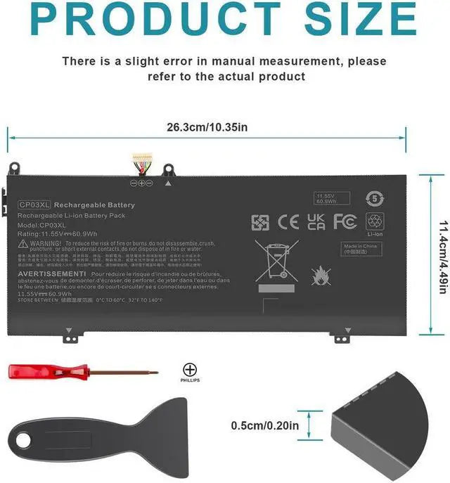Alt view image 4 of 5 - 11.55V Battery for HP CP03XL CPO3XL CP03060XL HSTNN-LB8E 929066-421 929072-855 HSTNN-LB8