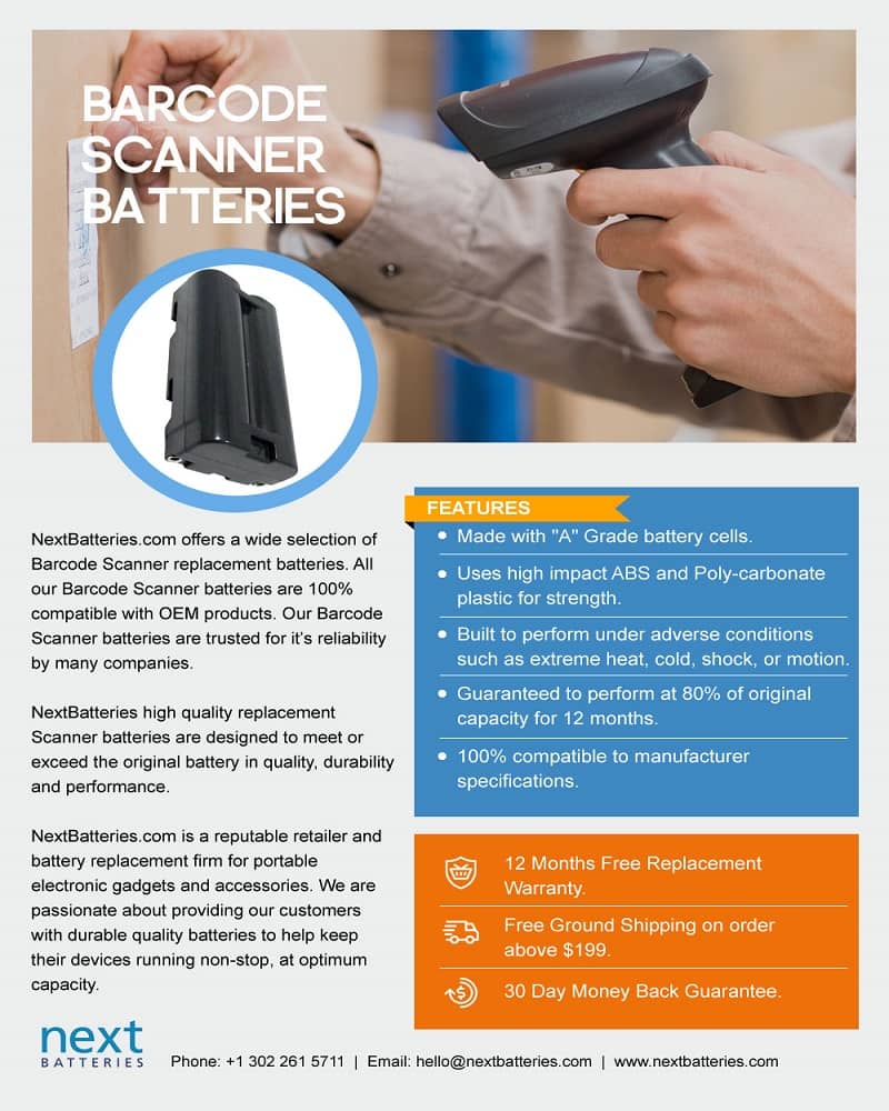 Honeywell BAT-SCN01 1202G Xenon 1902GHD Battery 3400mAh - 4