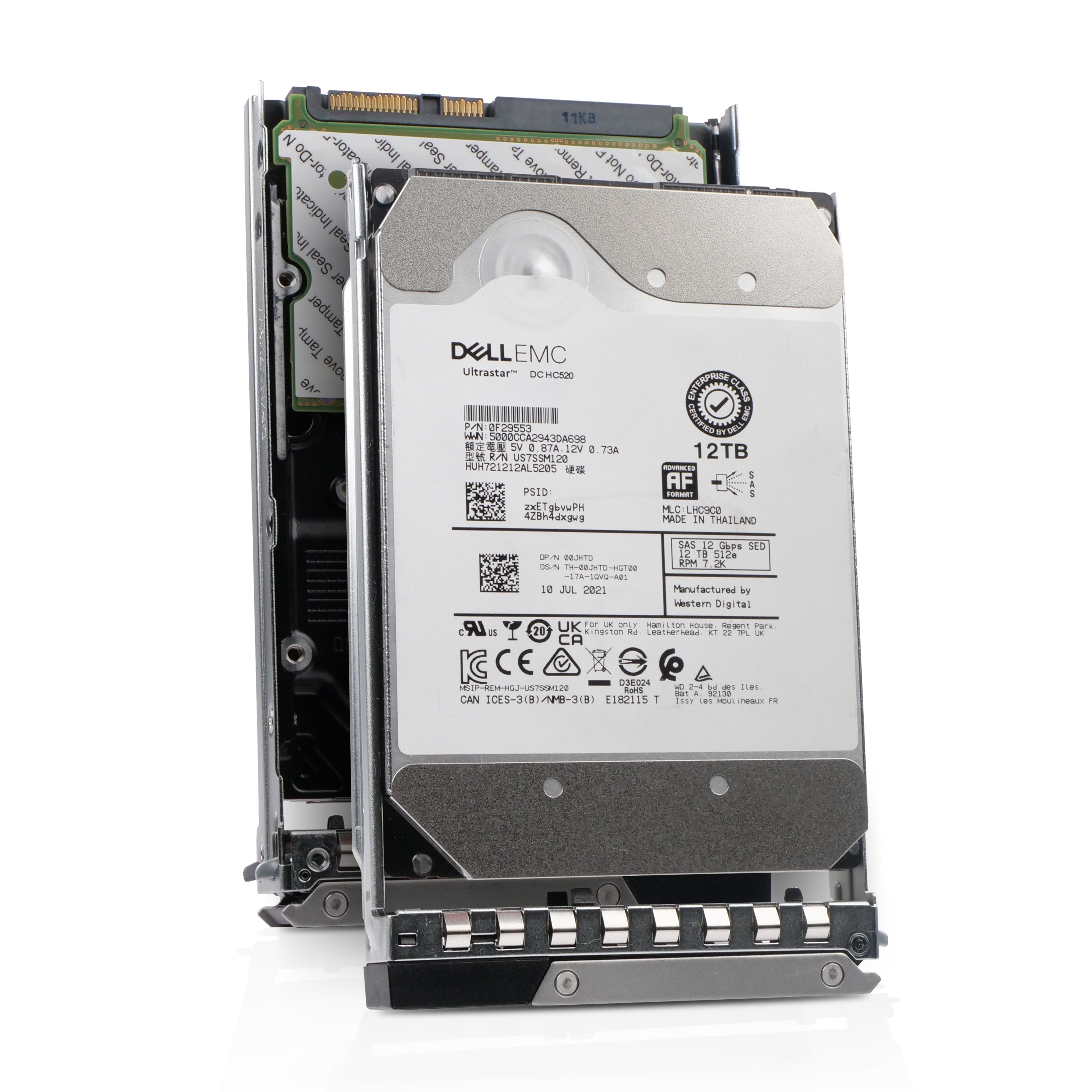 Dell G14 400-AXNV 12TB 7.2K RPM SAS 12Gb/s 512e 256MB 3.5in Refurbished HDD