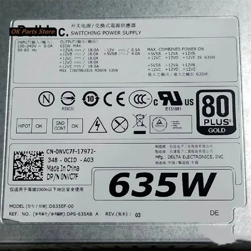 Fonte Dell Precision T5600 T3600 635w D635ef-00 Dps-635ab