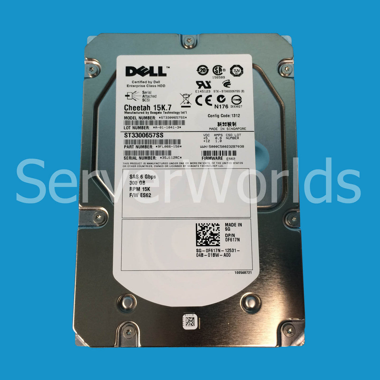Dell F617N 300GB SAS 15K 6GBPS 3.5" Drive ST3300657SS 9FL066-150
